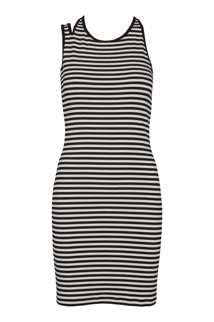 Basic Apparel Ludmilla Asymmetric Dress Kjoler 029 Whisper White/Black